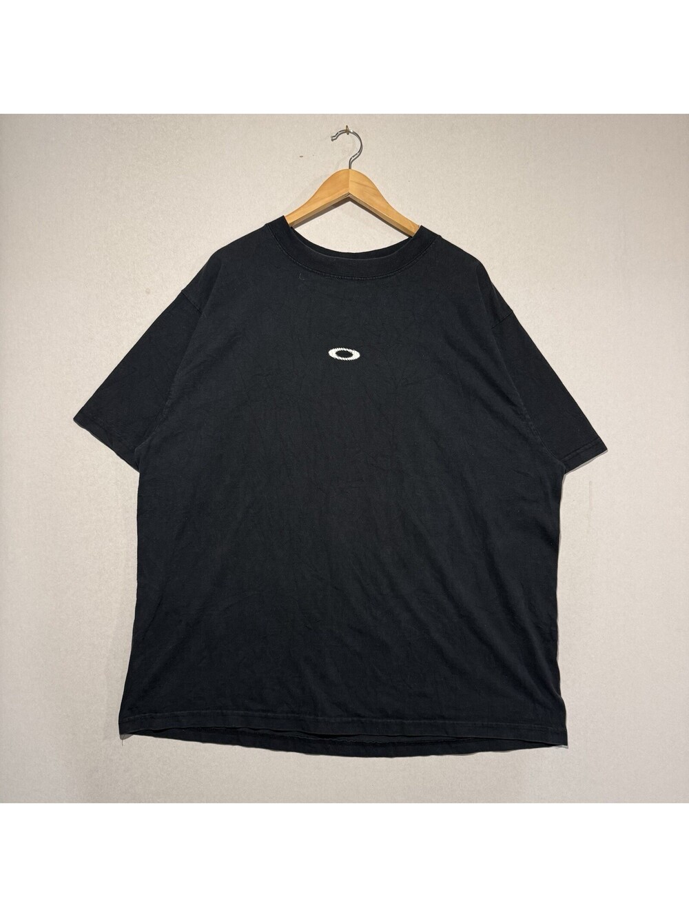 Vintage Oakley Software T Shirt XXL Black Liquid Center Logo Cyber Y2K Rare
